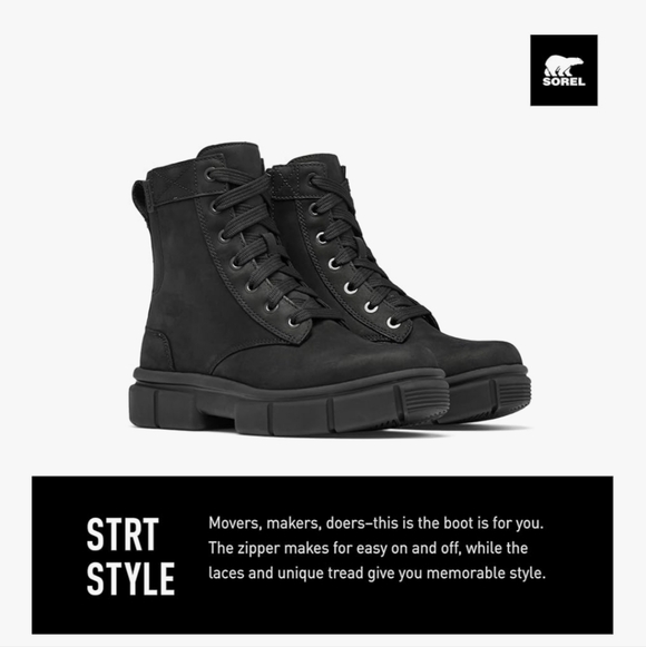 NIB Sorel Women's Explorer STRT Lace Boot Black Size 7 - Picture 3 of 16